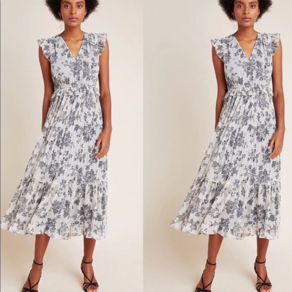 Anthropologie Cecily Ruffled Maxi Dress